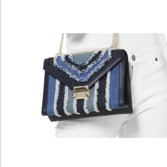 Michael Kors Whitney Denim Multi LeatherGold Large - Picture 2 of 8